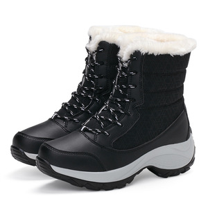 <span class=keywords><strong>Stivali</strong></span> da neve invernali taglie forti da donna impermeabili e caldi <span class=keywords><strong>con</strong></span> <span class=keywords><strong>cerniera</strong></span> anteriore in morbido cotone punta rotonda antiscivolo - Product Image 4