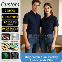 Polo Solona 180g à sensation rafraîchissante pour homme, antibactérien 7A, infroissable, col jacquard, grandes tailles S-6XL, golf, décontracté, sport