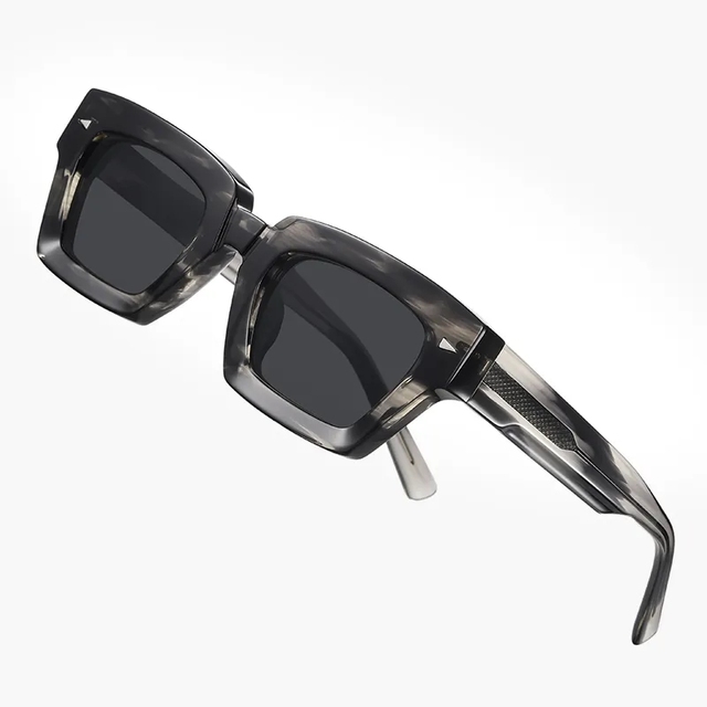 Trendy Sunglasses 2025 Custom Logo High Fashion Thick Rectangle Sunglasses Light Green Acetate Sunglasses 2026
