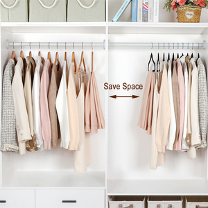 Móc áo nhung trắng phủ nhung mềm mại, không trơn trượt, tiết kiệm không gian LINDON, móc vàng hồng, 50 cái - Product Image 4