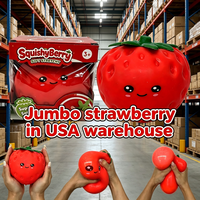 USA Warehouse Zachte Jumbo Aardbei Squishy Fidget Toy 15*12cm Cartoon Fruit Stressverlichtende Speelgoed voor Kinderen en Volwassenen