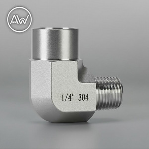 Coude en acier inoxydable 304, filetage interne/externe 1/4 po, raccord coudé à 90 degrés - Product Image 1