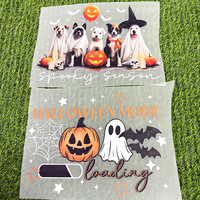Siap Kirim Gang Sheet Ghost Pumpkin Spider Web Custom Halloween DTF Heat Transfers untuk Kaos Hoodie Pakaian Tas Tote