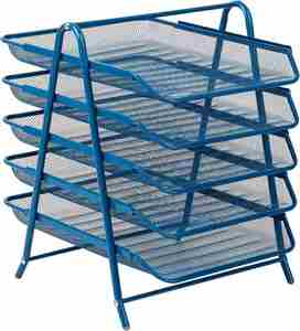 5 Tier <b>File</b> <b>Tray</b> Organizer Desk Paper Document Holder Desktop Storage for Office Home or School Organization Turquoise - Product Image 1