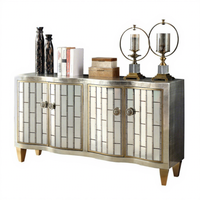 Meuble de rangement multifonctionnel de style européen antique en pierre pour entrée de salon, avec feuille d'argent, décoratif pour villa et maison