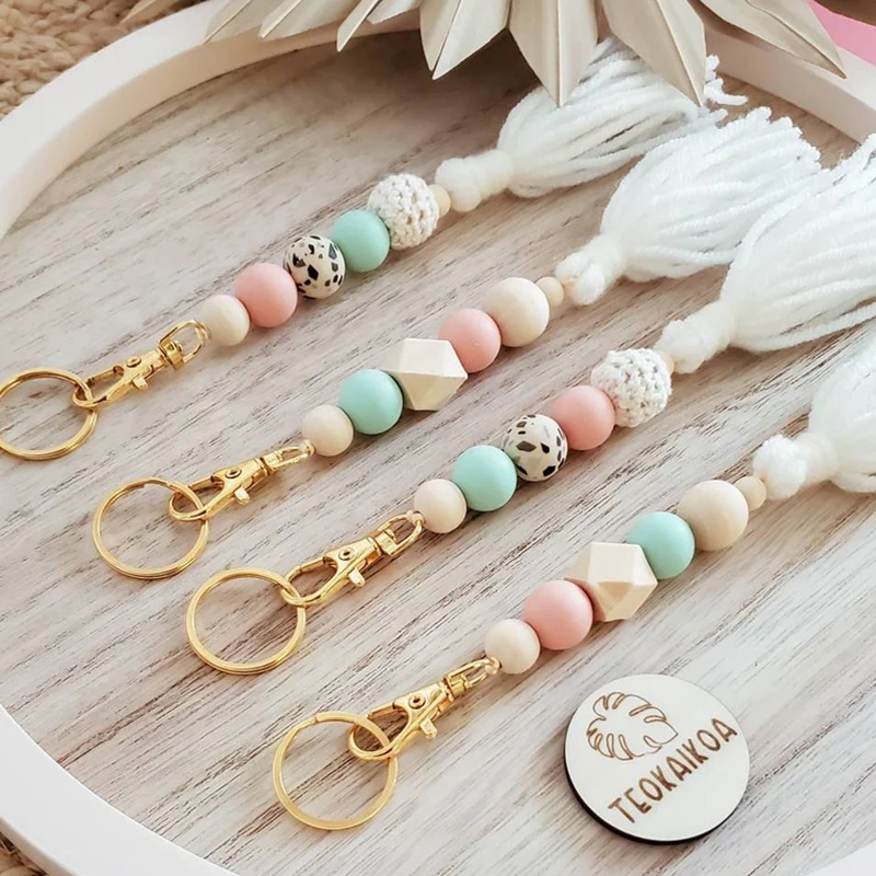 Perles En Silicone ASTARON - 100 Pièces 15 Mm - 5 Couleurs Pour Porte-Clés, Bracelets, DIY - Sécurité Alimentaire