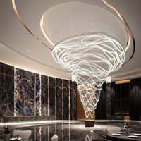 Décoration intérieure, lustre LED pour hall d'hôtel, design personnalisé, luminaire suspendu pour hall d'hôtel, villa, escalier
