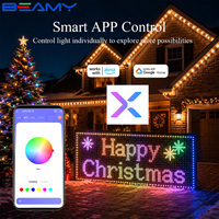 Beamy DC12V 24V Luces LED de Cadena de Puntos de Píxeles RGB a Todo Color con Control Inteligente para Iluminación de Fachadas de Edificios en Exteriores, Decoración Navideña