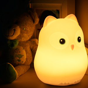 <span class=keywords><strong>Veilleuse</strong></span> pour bébé oiseau en silicone souple couleur RVB USB rechargeable PBA contrôle tactile gratuit télécommande en option pour les enfants - Product Image 1