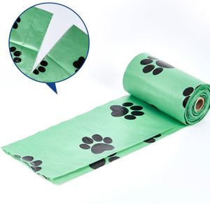 Sacs à déjections canines biodégradables écologiques personnalisés en gros avec distributeur, imprimés en héliogravure, sacs poubelles simples et imperméables pour animaux de compagnie - Product Image 2