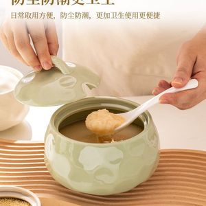 Chili oil ceramic <b>jar</b>, lard seasoning <b>jar</b> <b>with</b> <b>lid</b>, large capacity, high temperature resistant, household household salt and - Product Image 4
