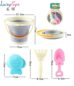 Juguetes de Playa Baratos para el Verano, Juguetes de Arena para la Playa, 4 Piezas, Cubo Plegable de Plástico y Goma Suave para Jugar con Agua, Juguetes de Baño para Niños - Product Image 5