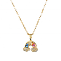 Creative Light Luxury Dream Colorful Sweet Rainbow Cloud Design Sentiment Collier en acier au titane