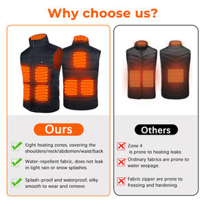 Gilet riscaldato con alimentazione USB 5V OEM con 8 zone di riscaldamento panciotto riscaldato Unisex - Product Image 4