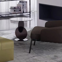 Table basse ronde de style minimaliste italien, symétrique, petite, au design artistique raffiné, luxe léger, table d'appoint