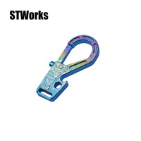 Pièces CNC OEM en alliage de titane, porte-clés coloré anodisé, mousqueton en titane, porte-clés EDC
