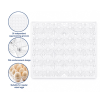 Support à œufs en acrylique transparent pour réfrigérateur, 30 compartiments, plateau de rangement premium avec couvercle, boîte de rangement moderne pour œufs, boîte en PET