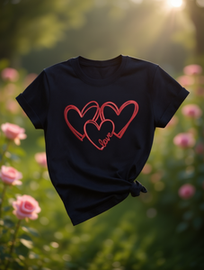 T-shirt da donna con stampa a cuore per San Valentino, manica corta, girocollo, in morbido cotone leggero, casual, alla moda, regalo - Product Image 2
