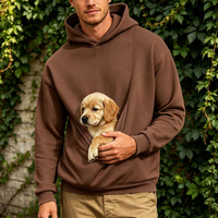 Vêtements tendance pour propriétaires et chiens, tenues assorties pour animaux de compagnie, couleurs unies, sweats à capuche pour humains, vente en gros personnalisée