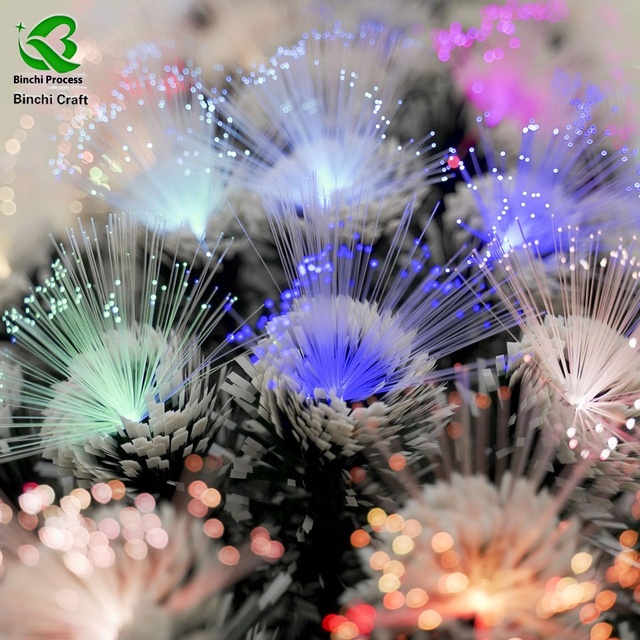 Wholesale High Quality 60cm Premium LED Eco-Friendly Christmas Tree Decorations Colorful Glowing Snowflakes Fiber Optic Flashing