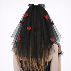 2025 Halloween Rose nœud papillon Tulle pinces à cheveux pour filles lumineux diable effrayant alligators pour femmes dames cheveux accessoires - Product Image 4