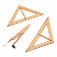 Grand Compas en Bois et Équerre – Kit Pédagogique de Mathématiques Résistant à l'Usure – Outil de Démonstration Géométrique Précis pour Enseignants en Classe