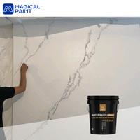 Peinture liquide murale transparente effet miroir, imitation marbre, à base d'eau, finition Aurora, polie, imperméable, pour application au pinceau