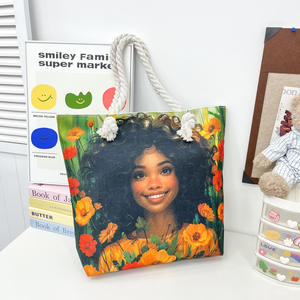 Sacs à main en toile imprimée de grande capacité Sacs à provisions pour étudiants Fourre-tout pour femmes Sacs à bandoulière de grande taille - Product Image 6