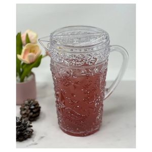 Db Paisley 2.5 Quarts Unbreakable <b>Plastic</b> Water Pitcher With Lid Bpa Free Juice Pitcher Spout <b>Drinkware</b> - Product Image 3