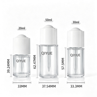 Botella con Gotero Transparente de PET de 20ml 30ml 50ml para Cuidado de la Piel, Envase para Suero y Loción, Recargable, Libre de BPA, con Logotipo Personalizado