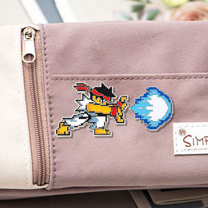 スミンピンピクセルスタイルアニメエナメルピンビデオゲームラペルバッジロンケンホゴーストウェーブフィストピンカスタム服バッグアクセサリー - Product Image 4