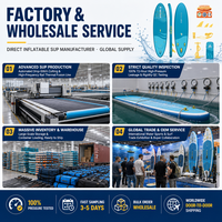 Planche de paddle gonflable (ISUP) personnalisée OEM, robuste, double couche, PVC Fusion, bleu océan, avec accessoires complets et pompe.