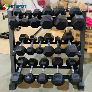 Thiết bị tập thể dục phụ kiện miễn phí trọng lượng cao su tráng HEX quả tạ 50 <span class=keywords><strong>kg</strong></span> trọng lượng đặt quả tạ <span class=keywords><strong>20</strong></span> <span class=keywords><strong>kg</strong></span> - Product Image 3