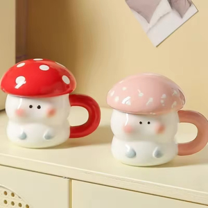 Tasse à café en céramique peinte à la main de grande capacité avec poignée et couvercle Personnalité Cadeau d'<span class=keywords><strong>anniversaire</strong></span> Tasse à eau - Product Image 5