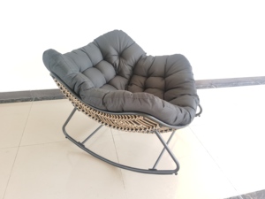 Confortável relaxe balançando a cadeira do balanço do rattan do quarto do balcão da cadeira com cadeiras de balanço exteriores do coxim macio - Product Image 4