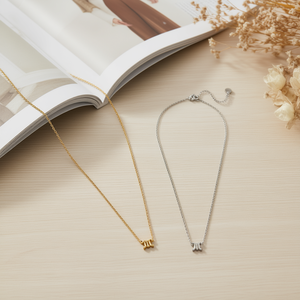 Collier pendentif Aquarius en acier inoxydable, chaîne serpent, minimaliste, plaqué or, pour femmes, à porter au quotidien, bijoux cadeau - Product Image 2