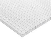 Feuille creuse en polycarbonate multicouche résistant aux chocs avec protection contre les ultraviolets Panneau de toiture de serre feuille de polycarbonate cellulaire