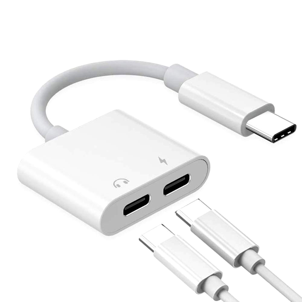 PD Fast Charge 3A Dual Headphone Jack 2 In 1 Splitter Type-C USB C Digital AUX Audio Adapter Cable Converter For Iphone