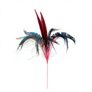 Decorative <strong>Flower</strong> Wire Peacock Stem Feather Floral Pick for Floral Arrangement Home Wedding Party <strong>Vase</strong> Holiday Decor - Product Image 1