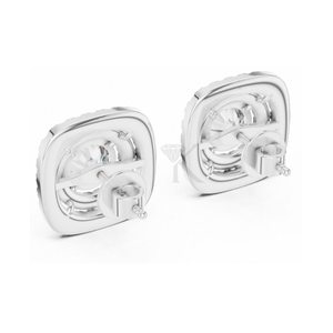 Brilliant Round Cut Lab Grown Diamond Double Halo Tops In Solid Gold For Women Featuring Secure Screw <b>Backs</b> Luxury Fine <b>Earrings</b> - Product Image 6