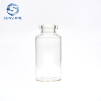 Vente en gros de flacons tubulaires en verre transparents stériles de 20ml flacons en verre antibiotique pour injection