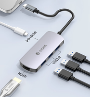 SYONG 5-in-1 USB C Docking Station Hub 4K USB 3.0 Port * 3  PD 100W Power Delivery Kabel Tembaga Berlapis Timah untuk Anker HP ODM/OEM