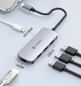 Base de Conexión USB C 5 en 1 SYONG, Puertos USB 3.0 4K * 3, Entrega de Energía PD de 100 W, Cable de Cobre Estañado para <span class=keywords><strong>Anker</strong></span> HP ODM/OEM - Product Image 1