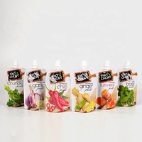 Emballage plastique personnalisé HQ Pack, sachet debout avec bec verseur pour sauce alimentaire, pâtes, confiture, salade