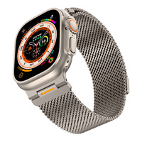 Bracelet magnétique en métal tactique de type Milanese Loop pour Apple Watch Ultra/2/3 Series 11/10/9/8/7/6/5/4 SE