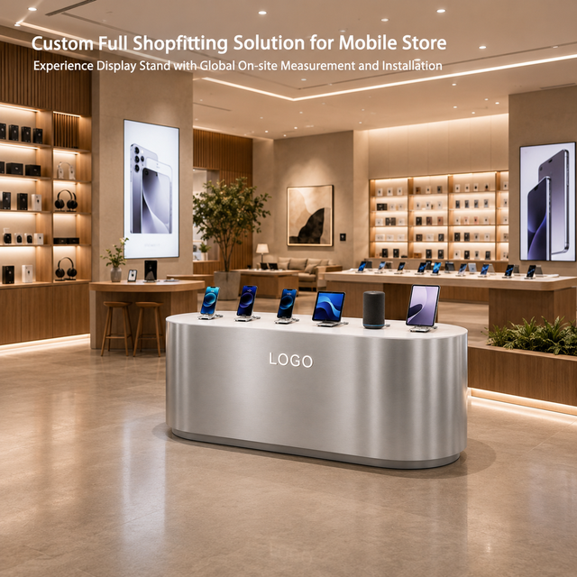 Custom Heavy Duty Plastic Metal Pre-Assembled Adjustable Supermarket Rack & Phone Display Stand for Store Security