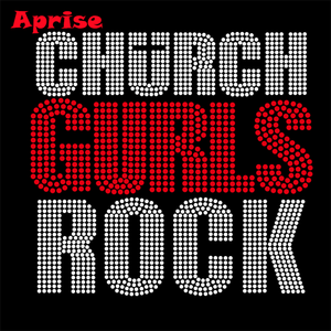 Diseño personalizado termoadhesivo de diamantes de imitación Church Gurls Rock - Product Image 5
