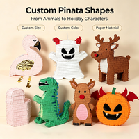 Mini Piñatas en Papier Multi-Styles pour Fêtes - Motifs Citrouille d'Halloween, RIP, Fantôme, Chaussette de Noël, Bonhomme de Neige
