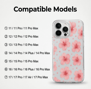 Coque transparente en TPU avec fleurs d'hibiscus roses et pois, Housse de téléphone esthétique estivale pour iPhone 17 16 15 14 13 Pro Max - Product Image 3