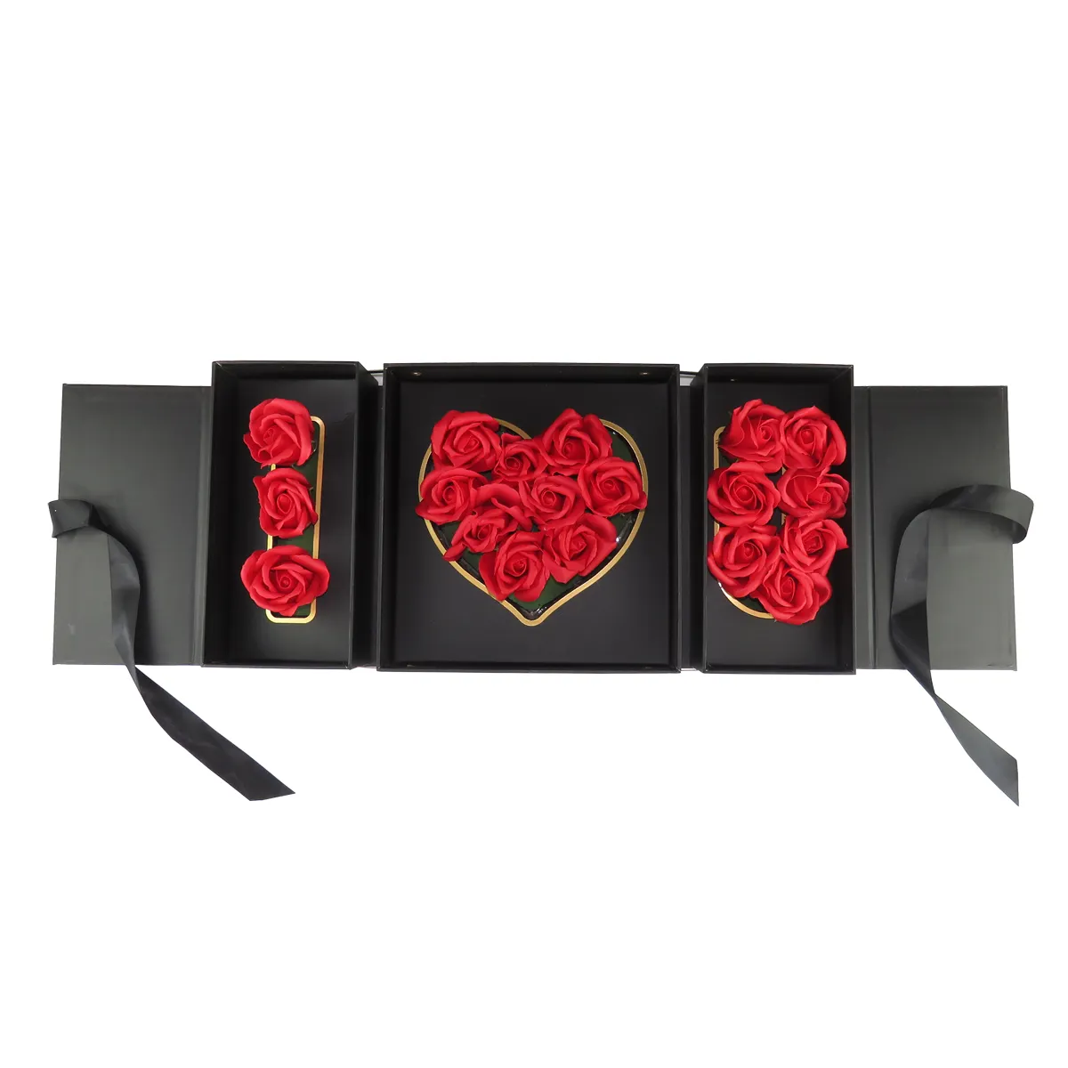 Wholesale Romantic Valentine's Day Packaging I Love You Flowers Packaging Luxury Heart Shaped Box